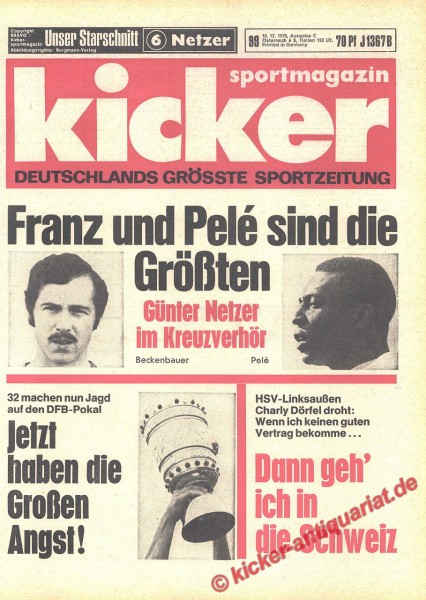 Kicker Sportmagazin Nr. 99, 10.12.1970 bis 16.12.1970