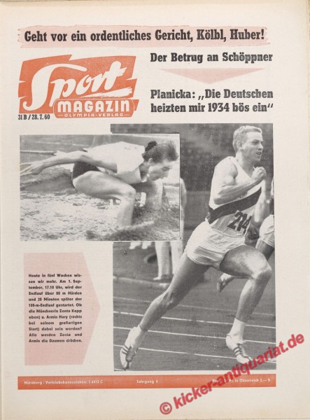 Sportmagazin Nr. 30B, 21.7.1960 bis 27.7.1960