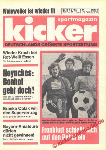 Kicker Sportmagazin Nr. 3, 6.1.1977 bis 12.1.1977