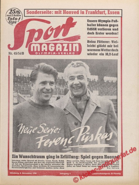 Sportmagazin Nr. 45B, 8.11.1956 bis 14.11.1956