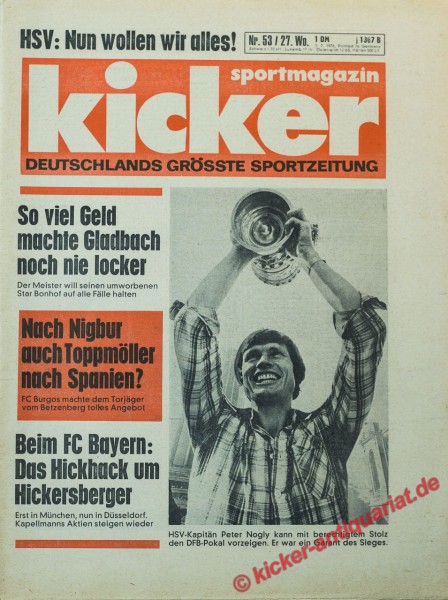 Kicker Sportmagazin Nr. 53, 1.7.1976 bis 7.7.1976