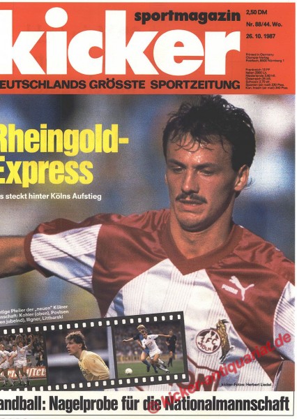 Kicker Sportmagazin Nr. 88, 26.10.1987 bis 1.11.1987