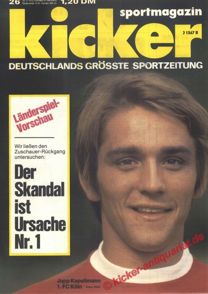 Kicker Sportmagazin Nr. 26, 26.3.1973 bis 1.4.1973