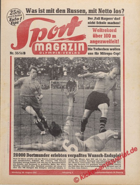 Sportmagazin Nr. 35B, 30.8.1956 bis 5.9.1956