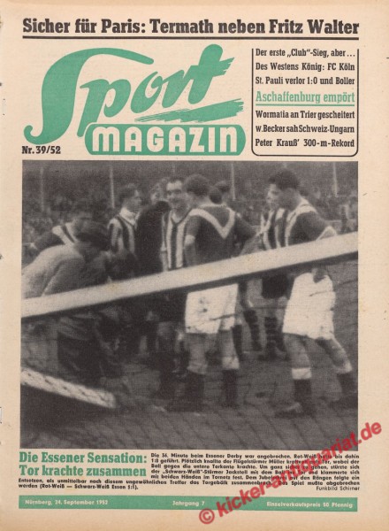 Sportmagazin Nr. 39A, 24.9.1952 bis 30.9.1952
