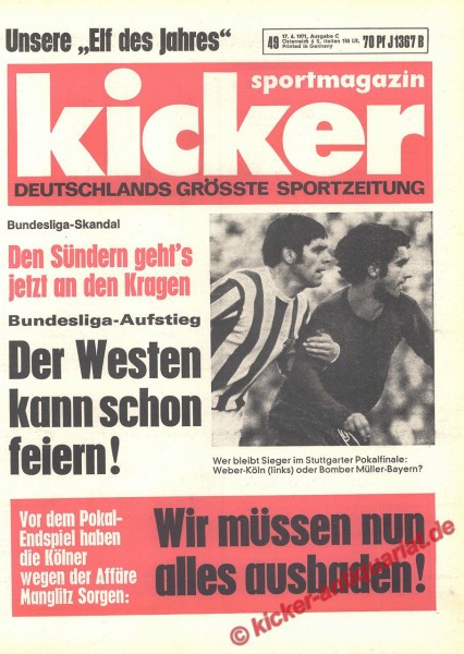 Kicker Sportmagazin Nr. 49, 17.6.1971 bis 23.6.1971