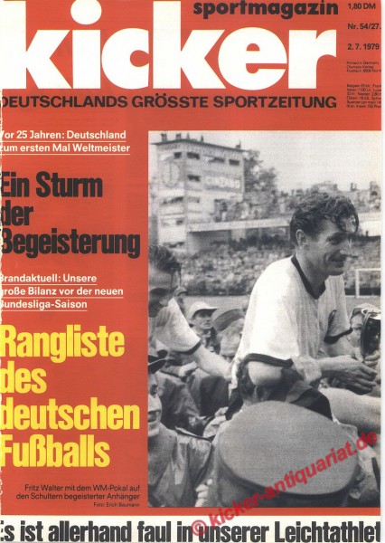 Kicker Sportmagazin Nr. 54, 2.7.1979 bis 8.7.1979