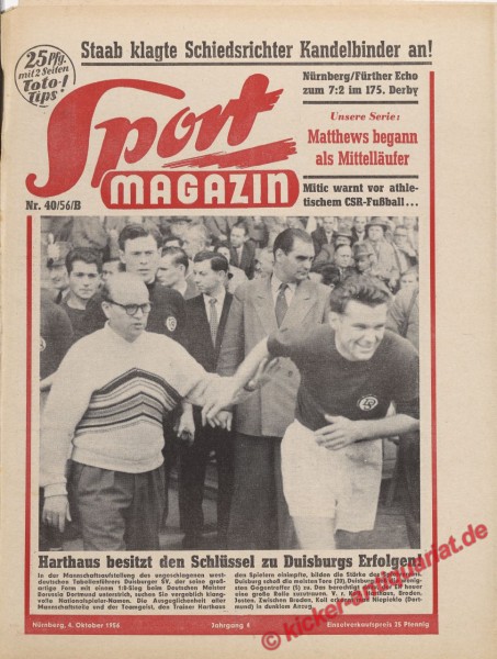 Sportmagazin Nr. 40B, 4.10.1956 bis 10.10.1956