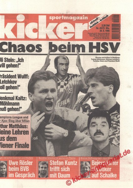 Kicker Sportmagazin Nr. 43, 25.5.1995 bis 31.5.1995