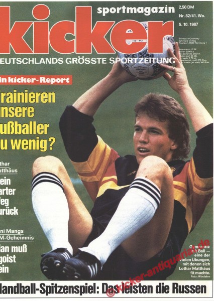 Kicker Sportmagazin Nr. 82, 5.10.1987 bis 11.10.1987