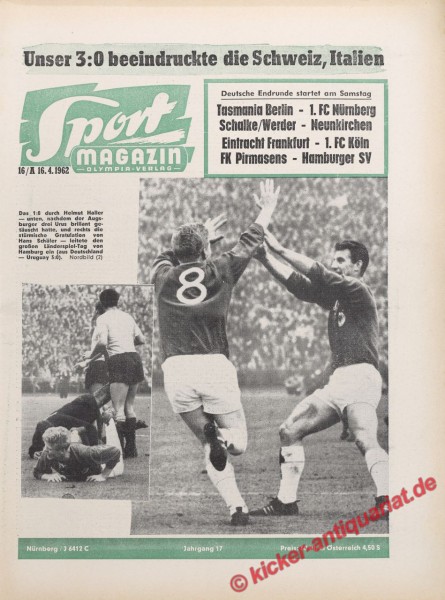 Helmut Haller und Hans Schäfer. Aus Deutschland - Uruguay 3:0