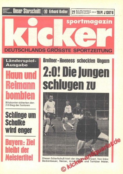 Kicker Sportmagazin Nr. 27, 30.3.1972 bis 5.4.1972