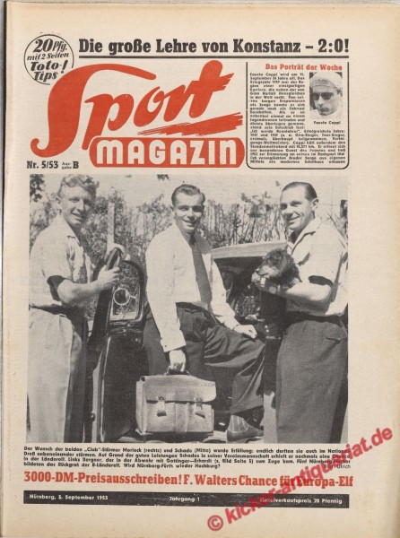 Sportmagazin Nr. 5B, 3.9.1953 bis 9.9.1953