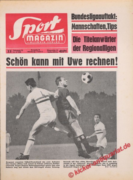 Sportmagazin Nr. 33B, 12.8.1965 bis 18.8.1965