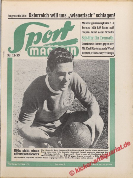Sportmagazin Nr. 12A, 18.3.1953 bis 24.3.1953