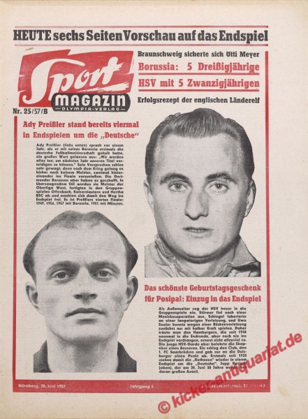 Sportmagazin Nr. 25B, 20.6.1957 bis 26.6.1957