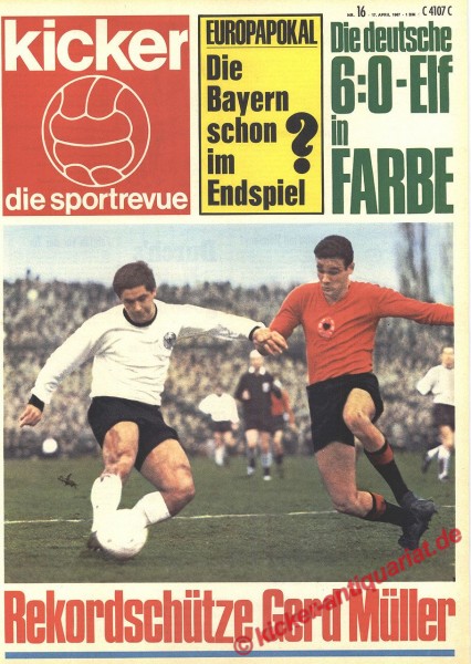 Kicker Sportrevue Nr. 16, 17.4.1967 bis 23.4.1967