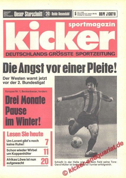 Kicker Sportmagazin Nr. 5, 11.1.1973 bis 17.1.1973