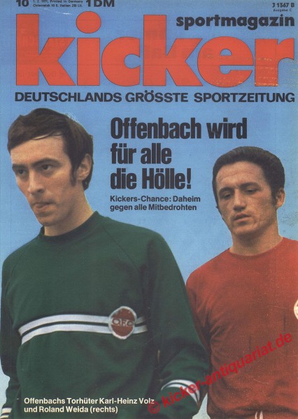 Kicker Sportmagazin Nr. 10, 1.2.1971 bis 7.2.1971