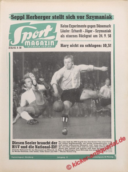 Sportmagazin Nr. 37A, 15.9.1958 bis 21.9.1958