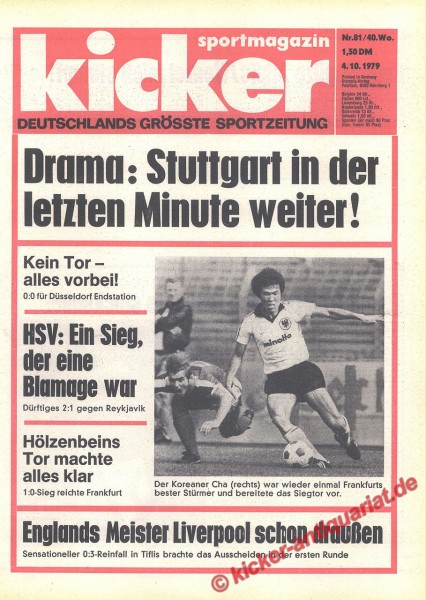 Kicker Sportmagazin Nr. 81, 4.10.1979 bis 10.10.1979