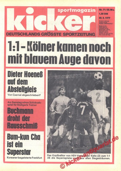 Kicker Sportmagazin Nr. 71, 30.8.1979 bis 5.9.1979