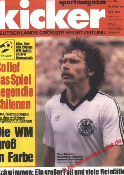 Titelbild: Paul Breitner (FC Bayern München). WM 1982 Spanien