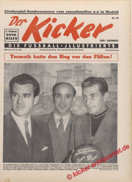 Kicker Nr. 52, 29.12.1952 bis 4.1.1953