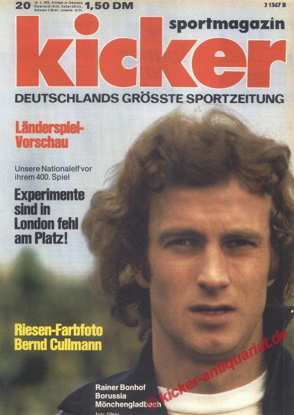 Kicker Sportmagazin Nr. 20, 10.3.1975 bis 16.3.1975