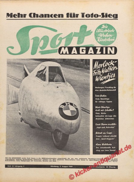 Sportmagazin Nr. 31, 3.8.1949 bis 9.8.1949