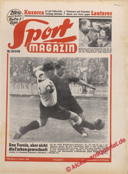 Sportmagazin Nr. 31B, 5.8.1954 bis 11.8.1954