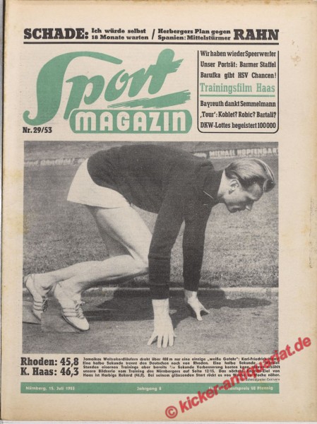 Sportmagazin Nr. 29A, 15.7.1953 bis 21.7.1953