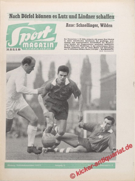 Sportmagazin Nr. 34A, 22.8.1960 bis 28.8.1960