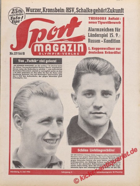 Sportmagazin Nr. 27B, 5.7.1956 bis 11.7.1956