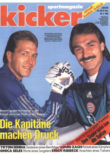 Kicker Sportmagazin Nr. 26, 30.3.1992 bis 5.4.1992