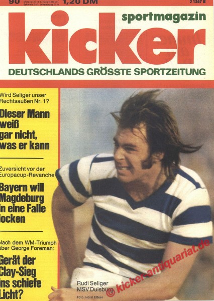 Kicker Sportmagazin Nr. 90, 4.11.1974 bis 10.11.1974