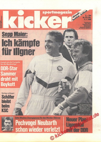 Kicker Schlagzeile: Sepp Maier: Ich kämpfe für Illgner.