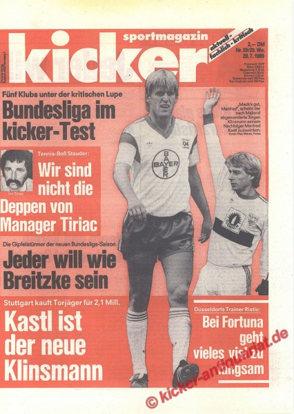 Kicker Schlagzeile: Stuttgart kauft Torjäger für 2,1 Mill. Kastl ist der neue Klinsmann.