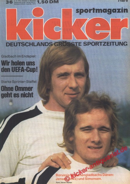 Kicker Sportmagazin Nr. 36, 5.5.1975 bis 11.5.1975