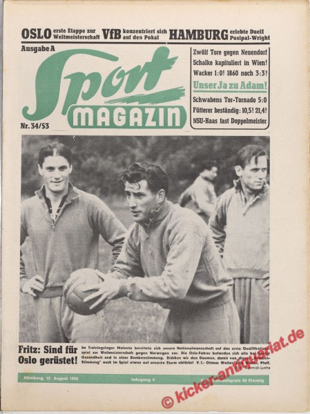 Sportmagazin Nr. 34A, 19.8.1953 bis 25.8.1953
