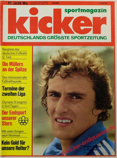 Kicker Sportmagazin Nr. 56, 12.7.1976 bis 18.7.1976