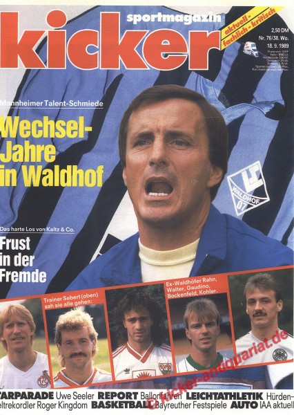 Kicker Sportmagazin Nr. 76, 18.9.1989 bis 24.9.1989