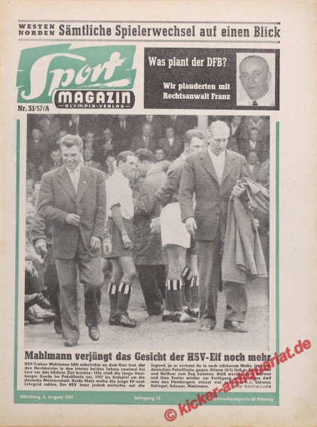 Sportmagazin Nr. 31A, 5.8.1957 bis 11.8.1957