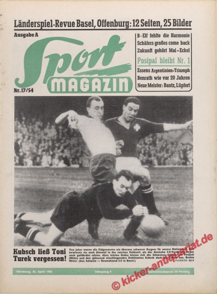 Sportmagazin Nr. 17A, 26.4.1954 bis 2.5.1954