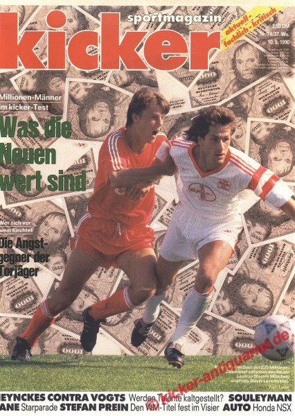 Kicker Sportmagazin Nr. 74, 10.9.1990 bis 16.9.1990