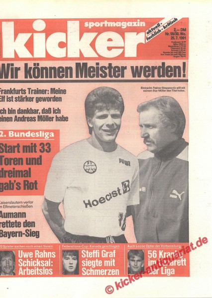 Kicker Sportmagazin Nr. 59, 25.7.1991 bis 31.7.1991