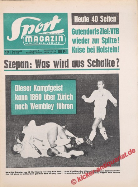 Original Sport Zeitung – 3.5.1965 bis 9.5.1965 – Einzigartiges Geschenk für Fußballfans