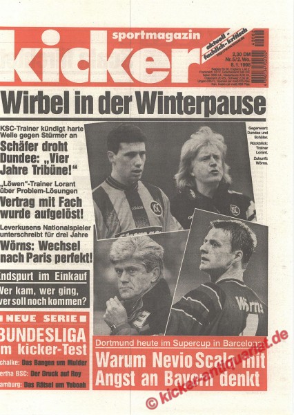 Kicker Sportmagazin Nr. 5, 8.1.1998 bis 14.1.1998