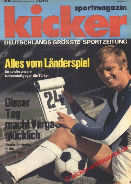 Kicker Sportmagazin Nr. 84, 19.10.1970 bis 25.10.1970