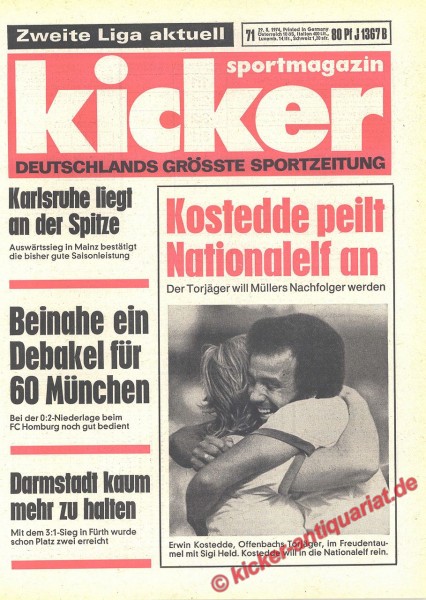 Erwin Kostedde peilt Nationalelf an: Der Torjäger will Müllers Nachfolger werden.